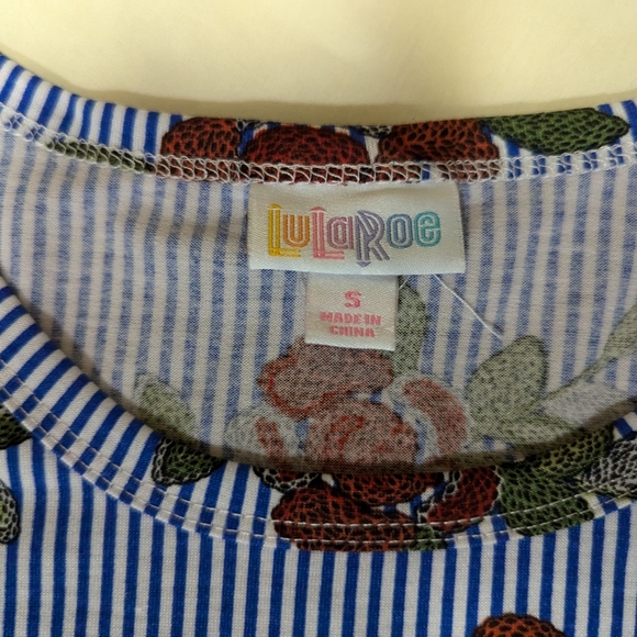 LuLaRoe Blue "Ciara" Pinstripe print dress WITH pockets! - Picture 3 of 6